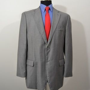 Lineage 44R Sport Coat Blazer Suit Jacket Gray Pol
